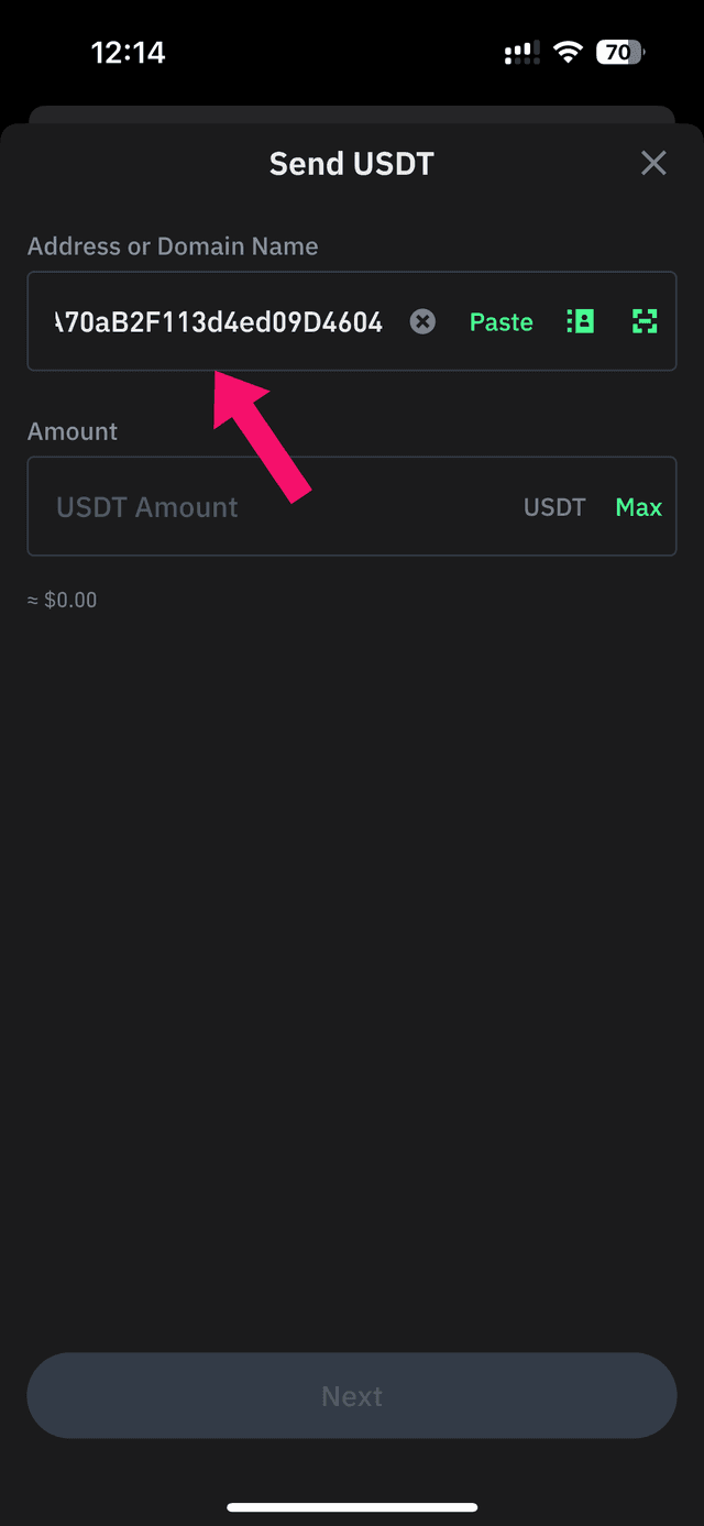 Step 5: Acknowledge and copy the wallet address (screenshot 2)
