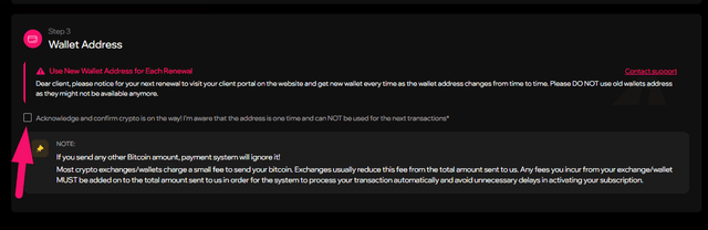 Step 16: Acknowledge and copy the wallet address (screenshot 1)
